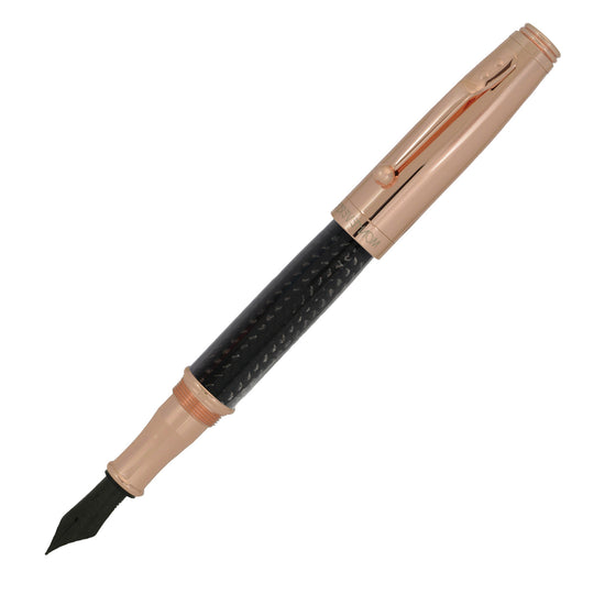 Monteverde Invincia Fountain Pen - Rosegold & Carbon Fibre