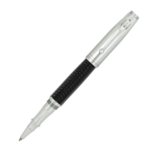 Monteverde Invincia Roller Ball Pen - Chrome & Carbon Fibre
