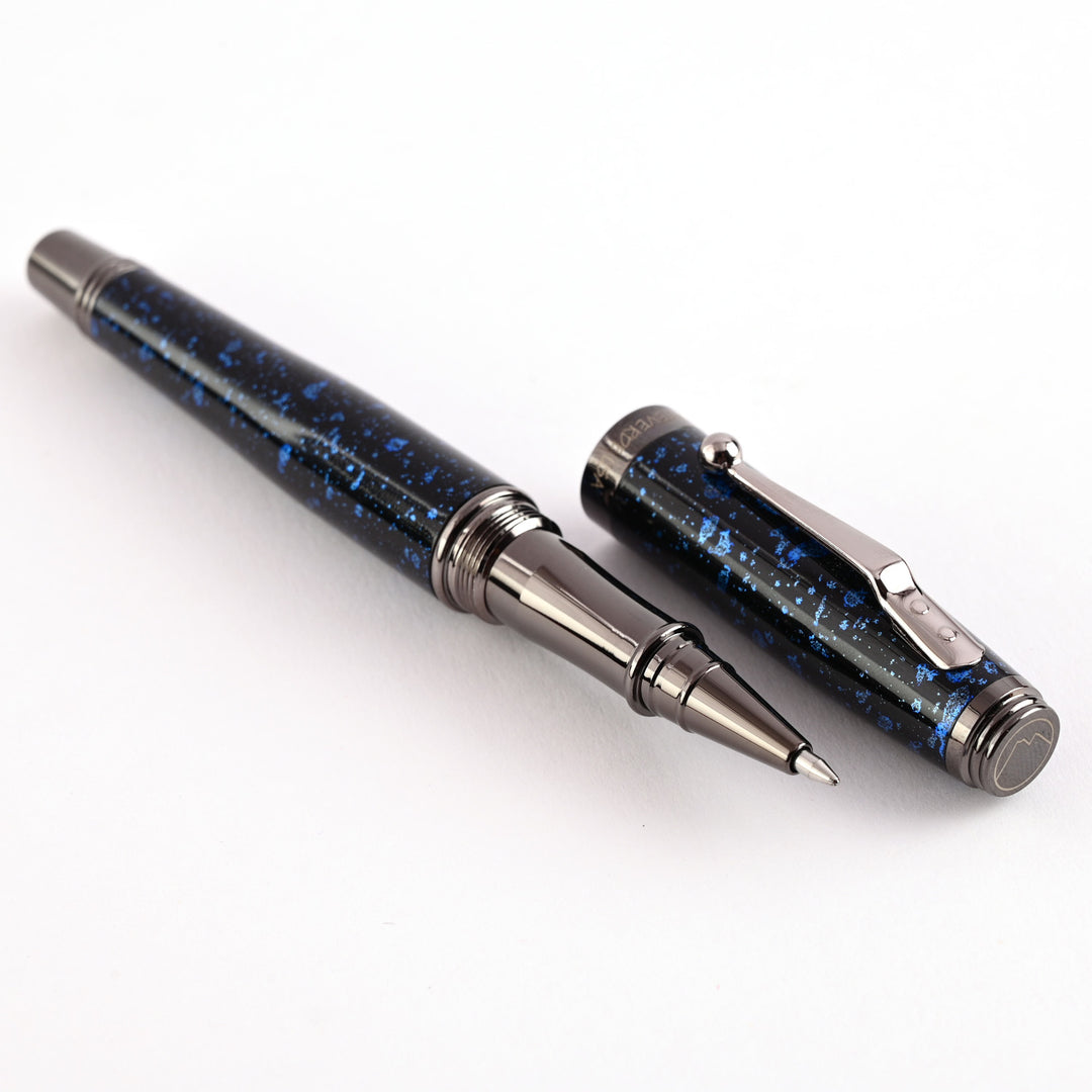 Monteverde Invincia Vega Füllfederhalter – Lila Spritzer, Breite Feder, Geschenkbox