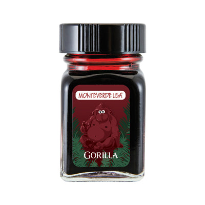 Monteverde Jungle Gorilla Ink Bottle, Burgundy - 30ml 1