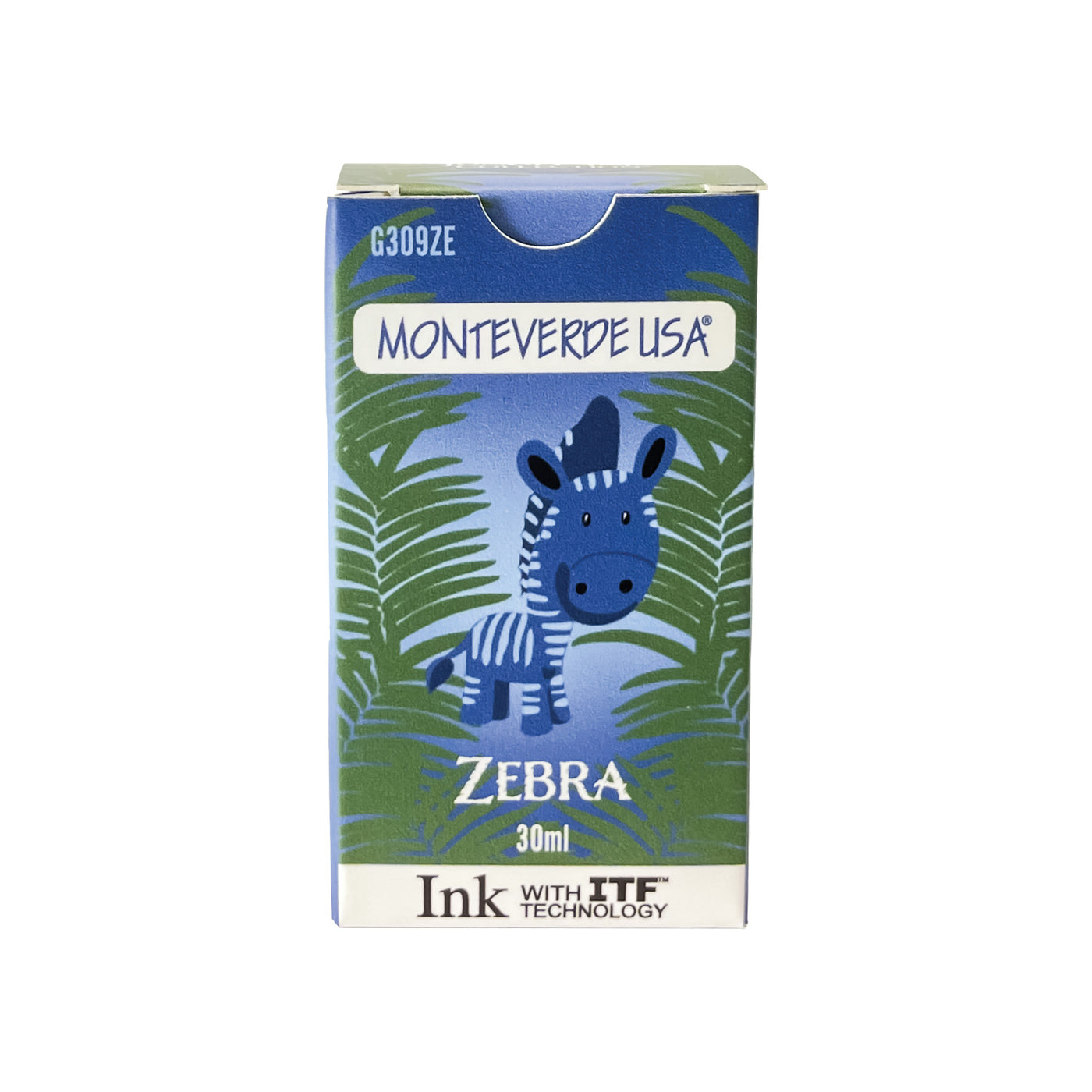 Monteverde Jungle Zebra Ink Bottle, Blue - 30ml 2