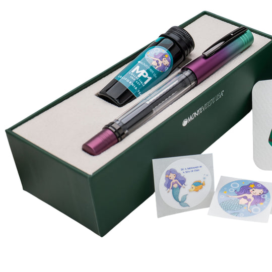 Monteverde MP1 Mermaid Tales Fountain Pen with 15ml Ink Bottle
