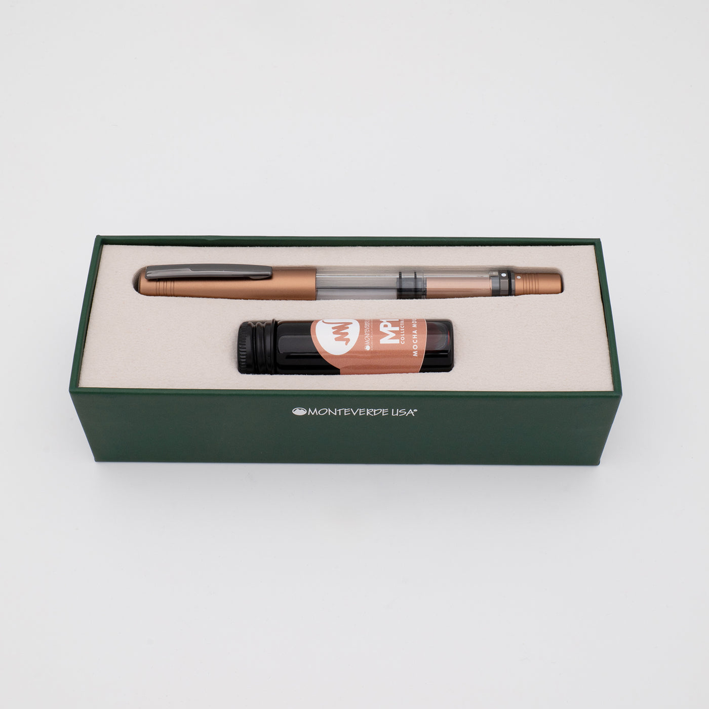 Monteverde MP1 Mocha Mousse Fountain Pen with 15ml Mocha Mousse Ink Bottle