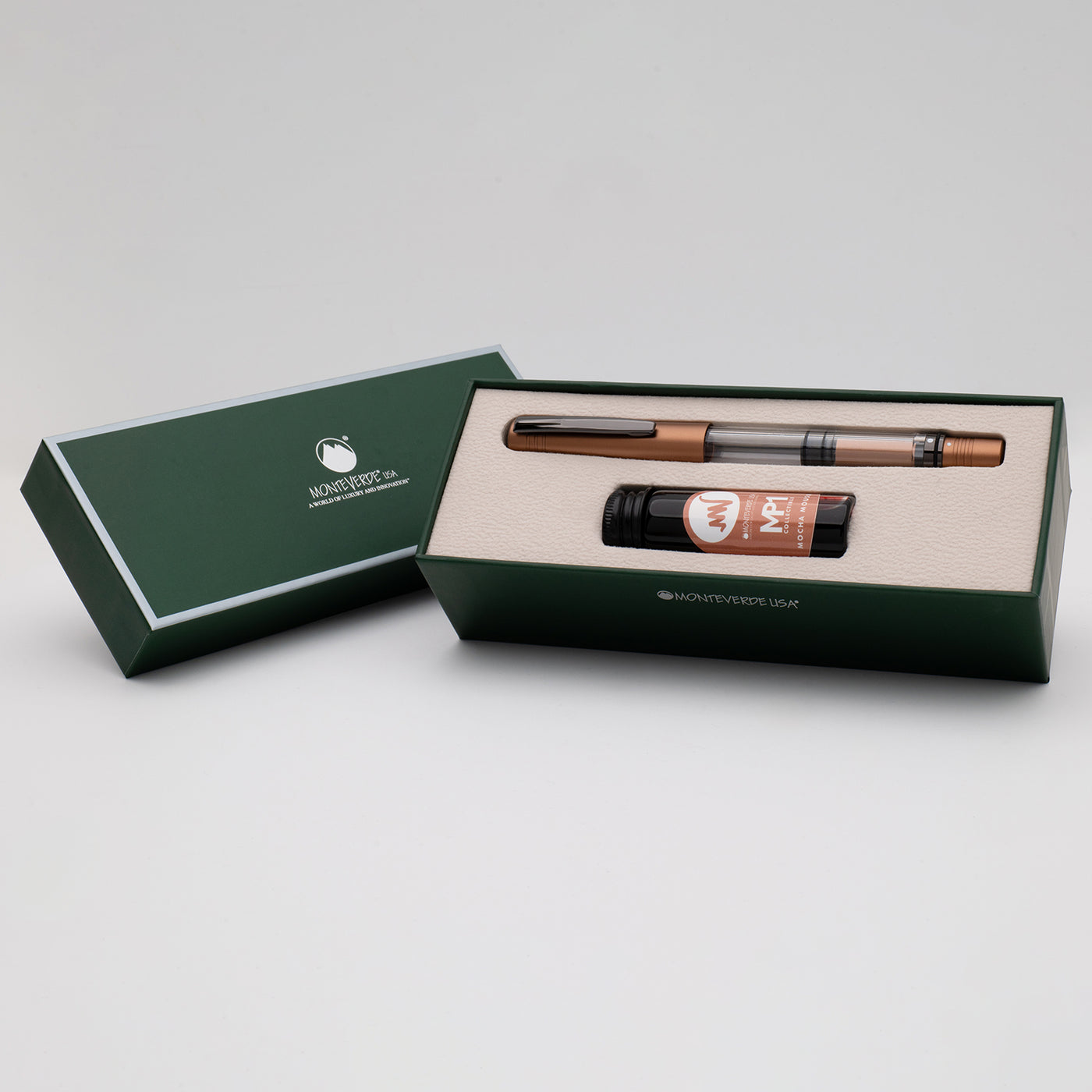 Monteverde MP1 Mocha Mousse Fountain Pen with 15ml Mocha Mousse Ink Bottle