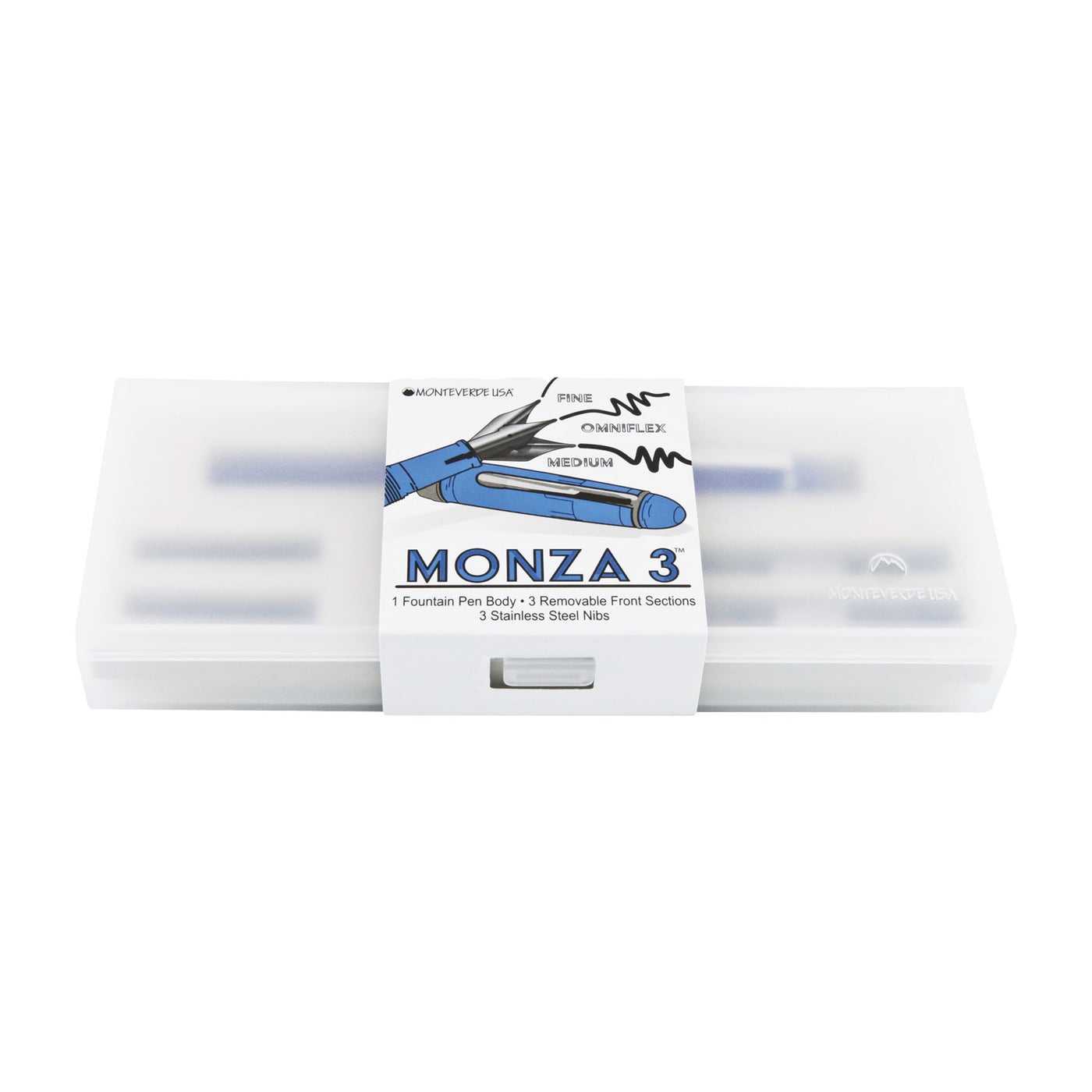 Monteverde Monza 3 Fountain Pen Set - Blue CT 10