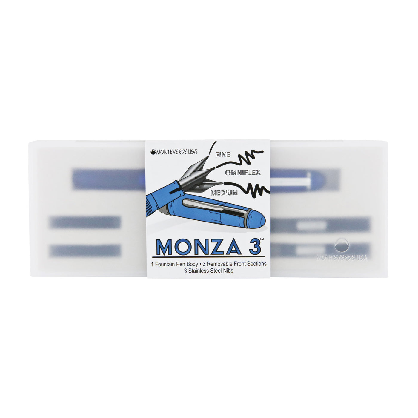 Monteverde Monza 3 Fountain Pen Set - Blue CT 11