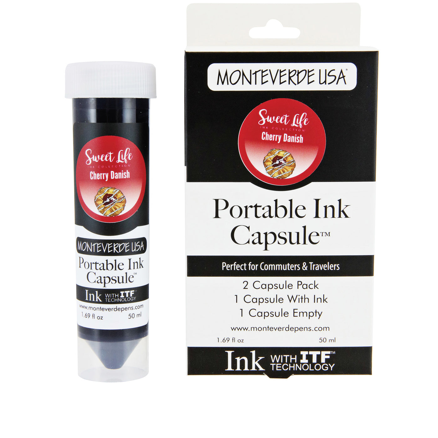 Monteverde Portable 50ml Ink Capsule, Cherry Danish