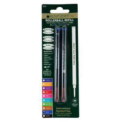 Monteverde Roller Ball Pen Refill - Medium - Blue - Pack of 2 4