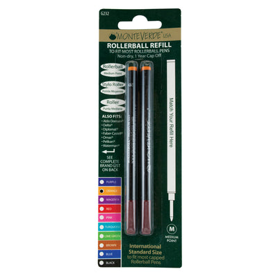 Monteverde Roller Ball Pen Refill - Medium - Orange - Pack of 2 4