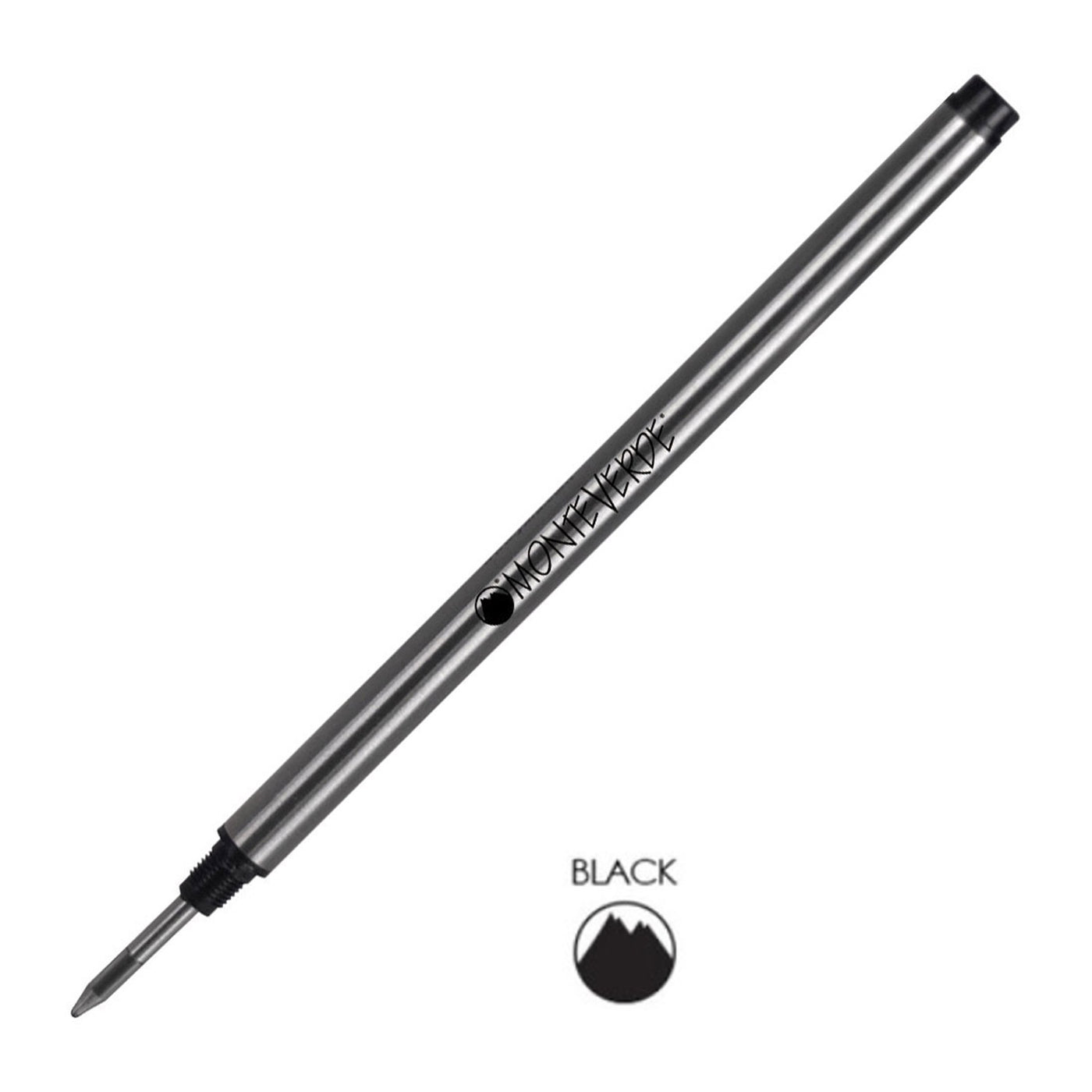 Monteverde Roller Ball Pen Refill for Montblanc - Fine - Black - Pack of 2 1