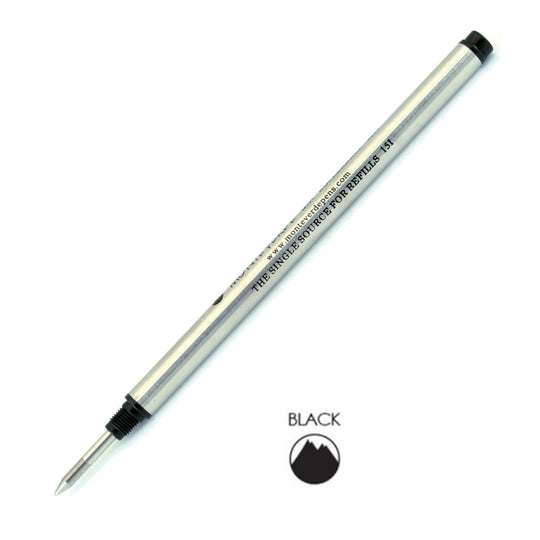 Monteverde Roller Ball Pen Refill for Montblanc - Medium - Black - Pack of 2