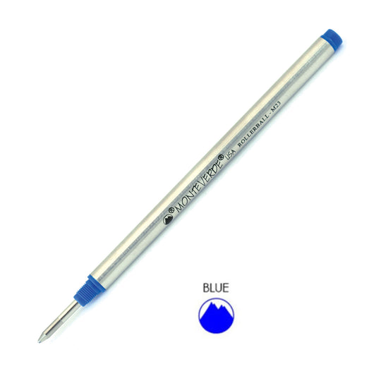 Monteverde Roller Ball Pen Refill for Montblanc - Medium - Blue - Pack of 2