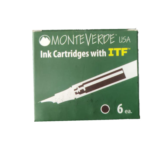 Monteverde Standard Ink Cartridge Pack of 6 - Black Ash