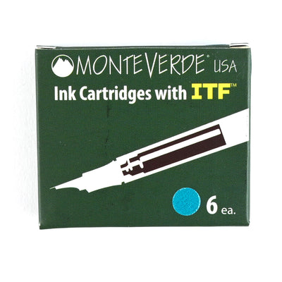 Monteverde Standard Ink Cartridge Pack of 6 - Caribbean Blue