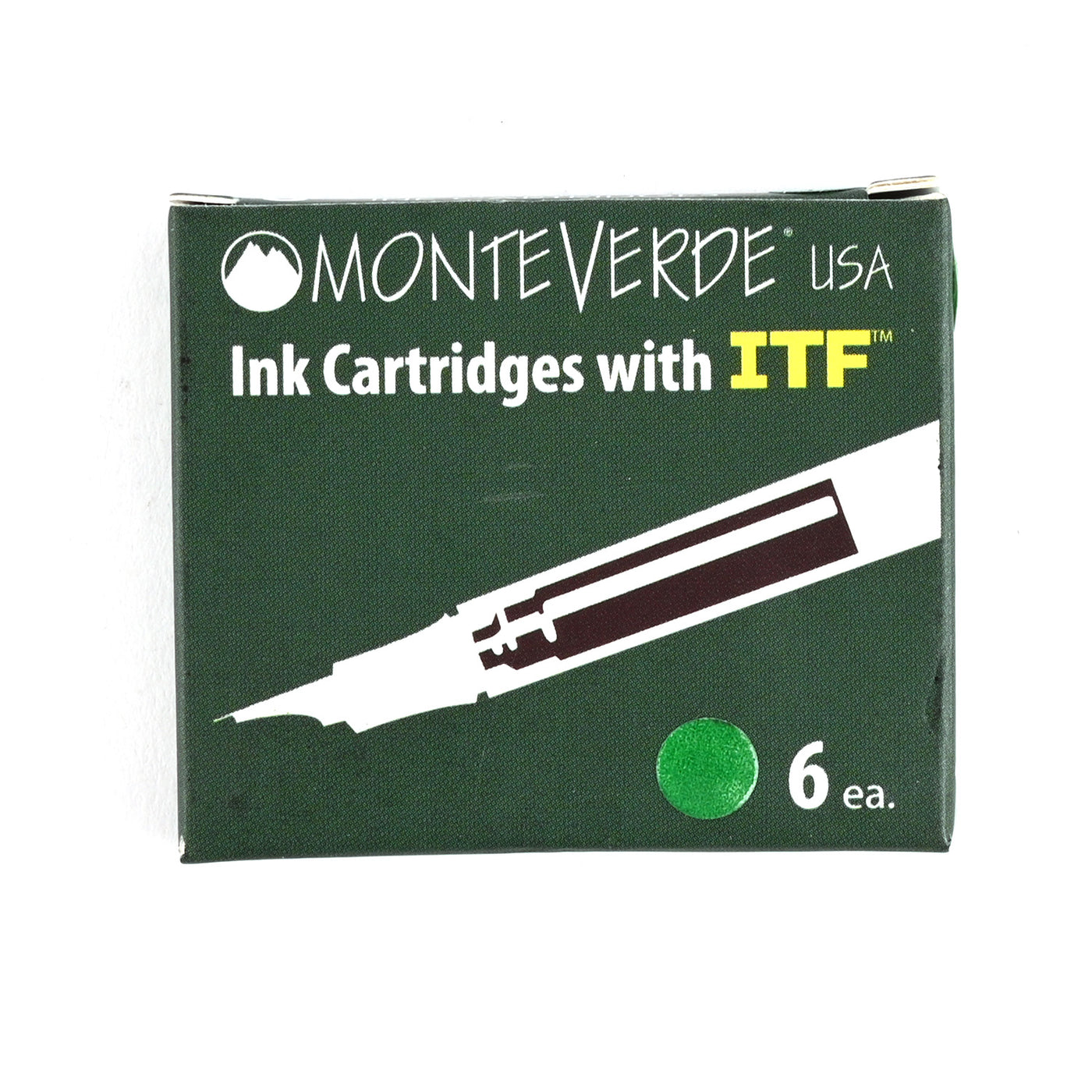 Monteverde Standard Ink Cartridge Pack of 6 - Emerald Green