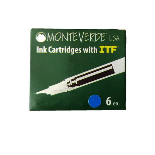 Monteverde Standard Ink Cartridge Pack of 6 - Malibu Blue