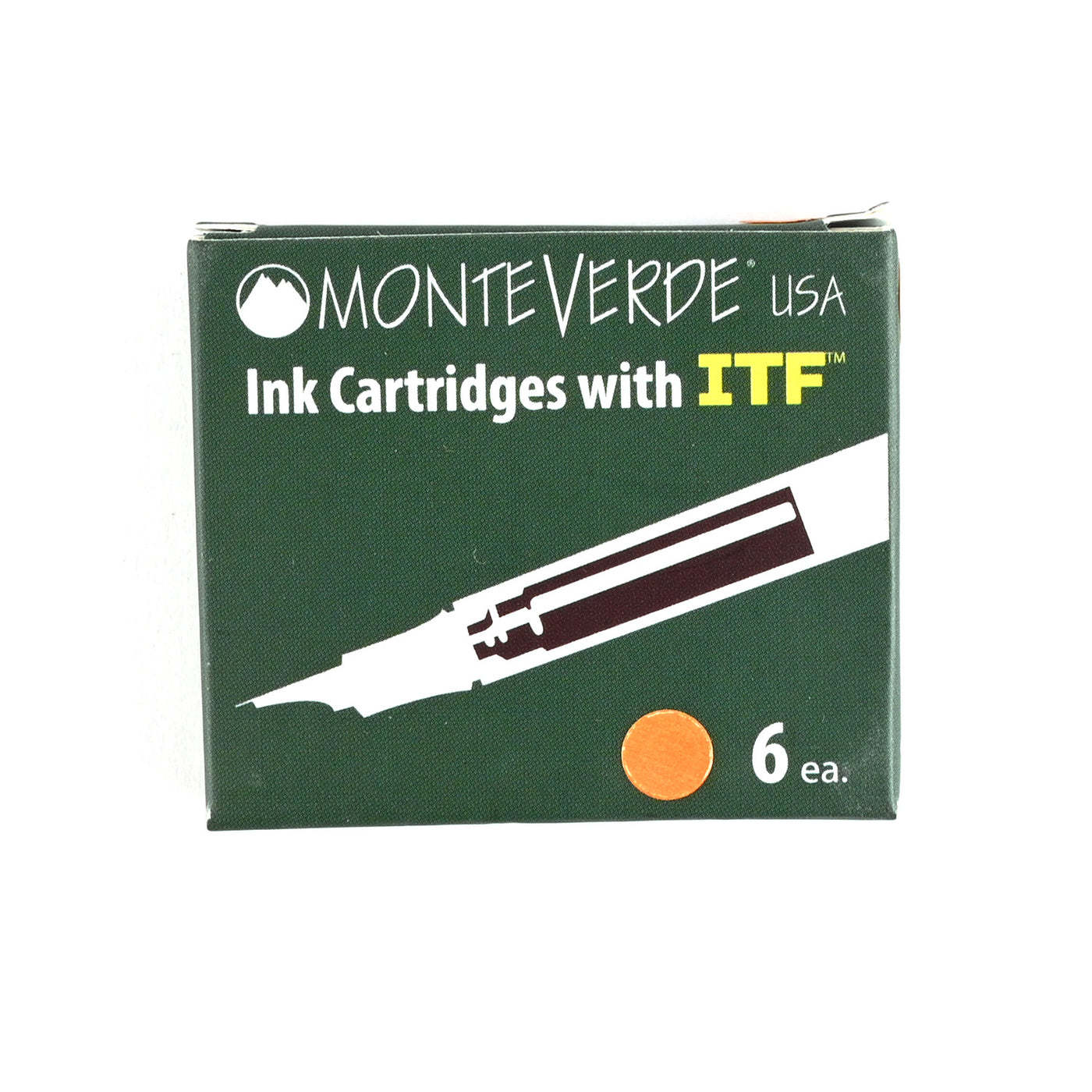 Monteverde Standard Ink Cartridge Pack of 6 - Mandarin Orange