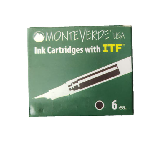 Monteverde Standard Ink Cartridge Pack of 6 - Onyx