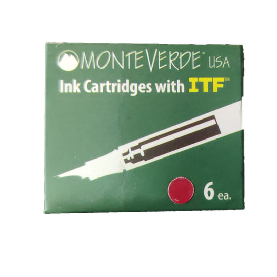 Monteverde Standard Ink Cartridge Pack of 6 - Ruby