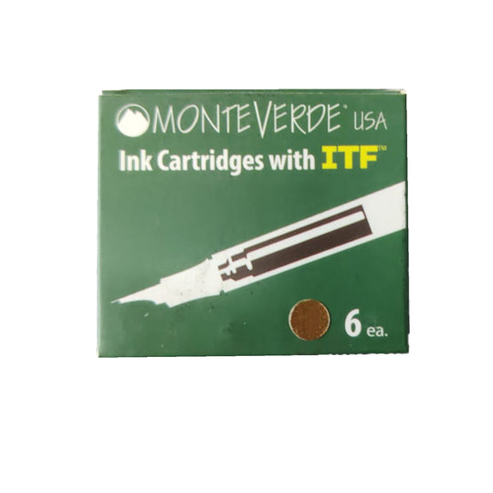 Monteverde Standard Ink Cartridge Pack of 6 - Scotch Brown
