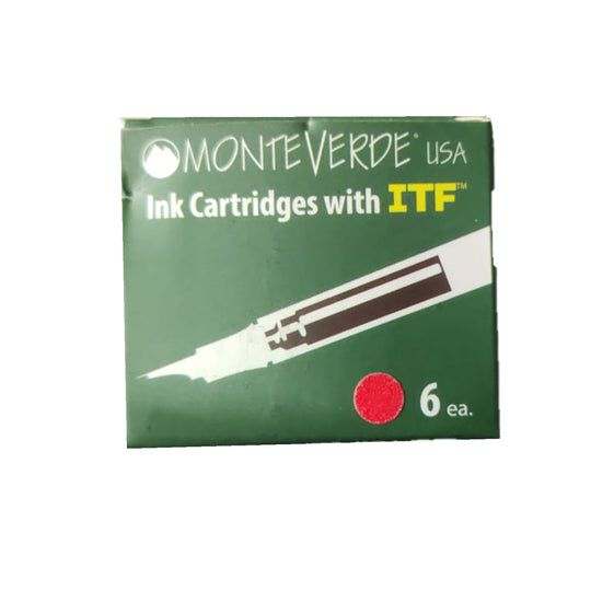 Monteverde Standard Ink Cartridge Pack of 6 - Valentine Red