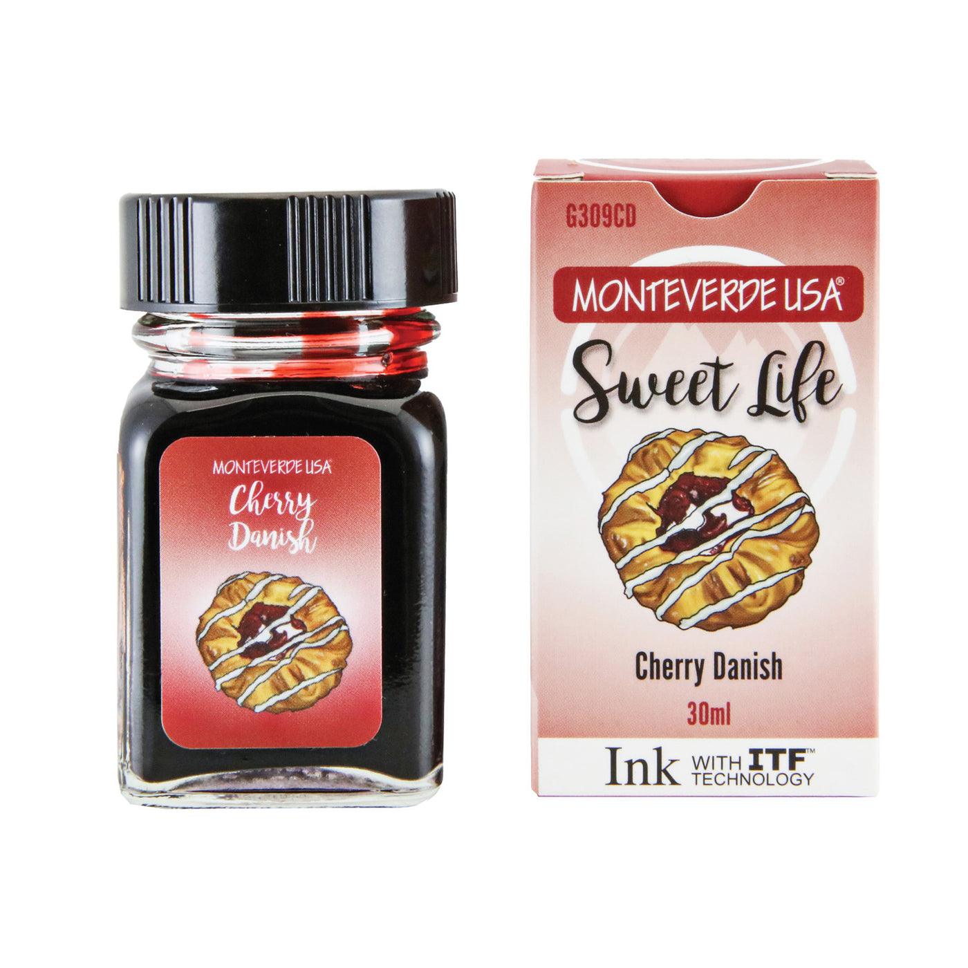 Monteverede Sweet Life Cherry Danish Ink Bottle, Red - 30ml 4