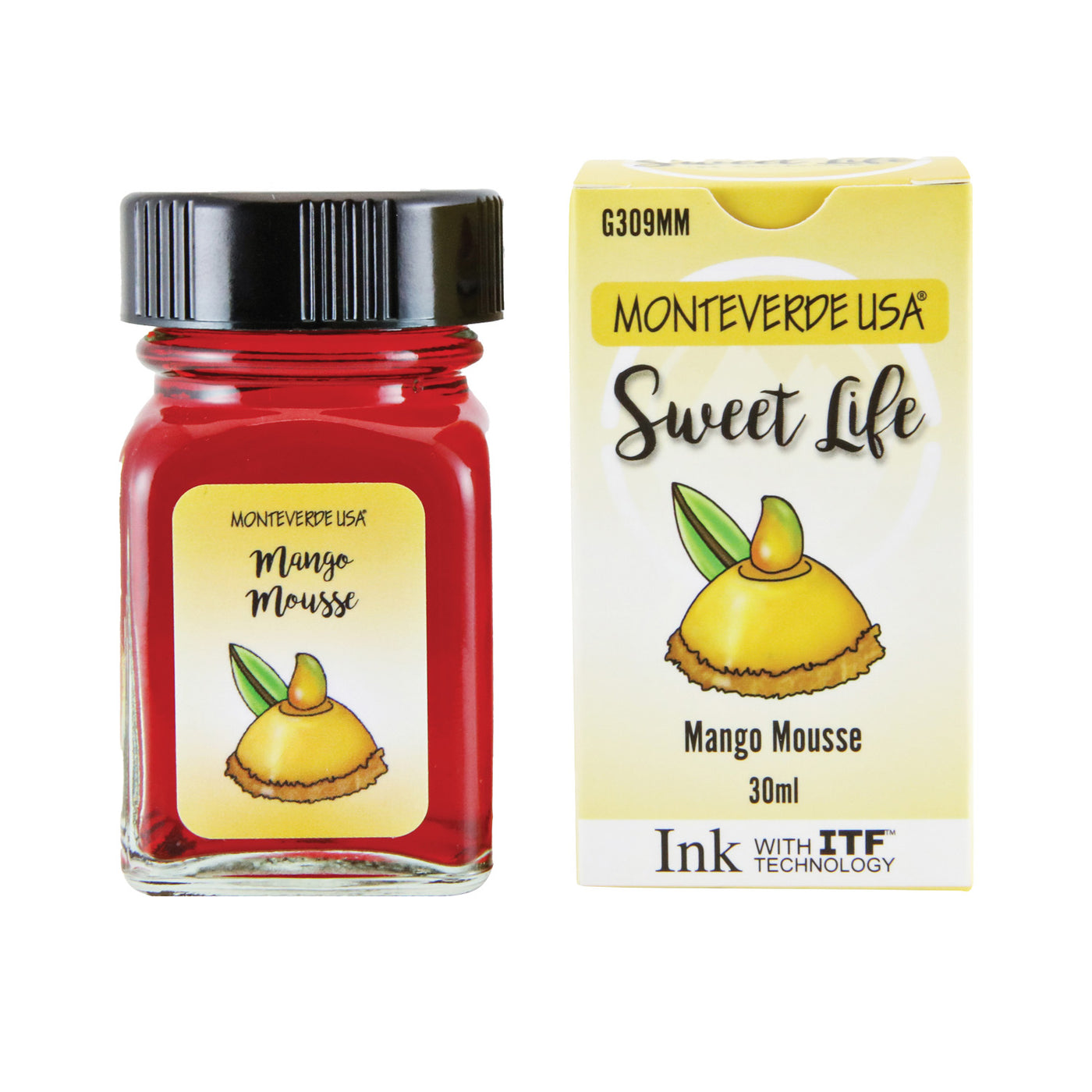 Monteverede Sweet Life Mango Mousse Ink Bottle, Yellow - 30ml 4