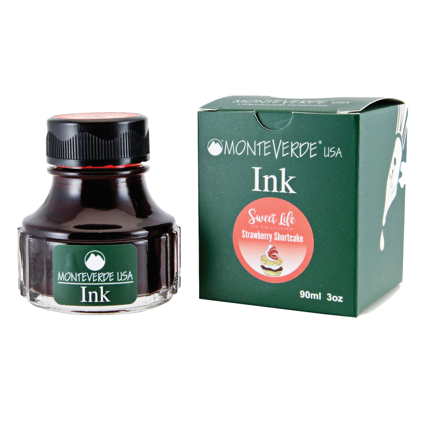 Monteverede Sweet Life Strawberry Shortcake Ink Bottle, Red - 90ml 3