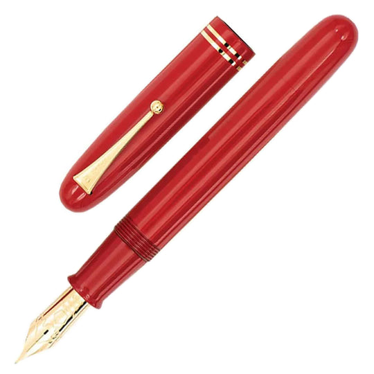 Namiki Urushi No.50 (Emperor Size) with Rings Fountain Pen, Vermilion Red - 18K Gold Nib
