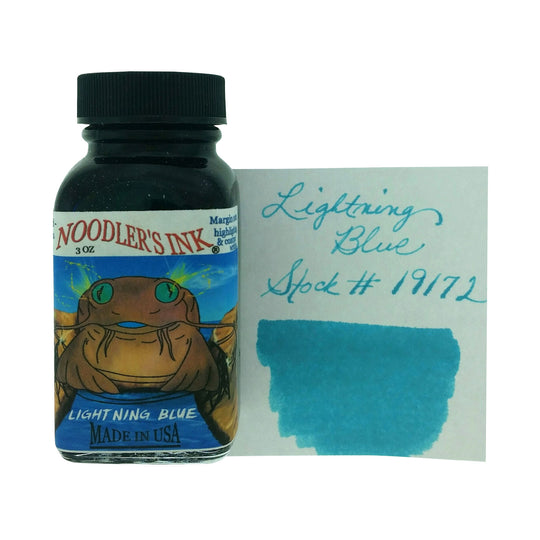 Noodler's 19172 Lightening Blue Highlighter Ink Bottle, Fluorescent Blue - 88ml