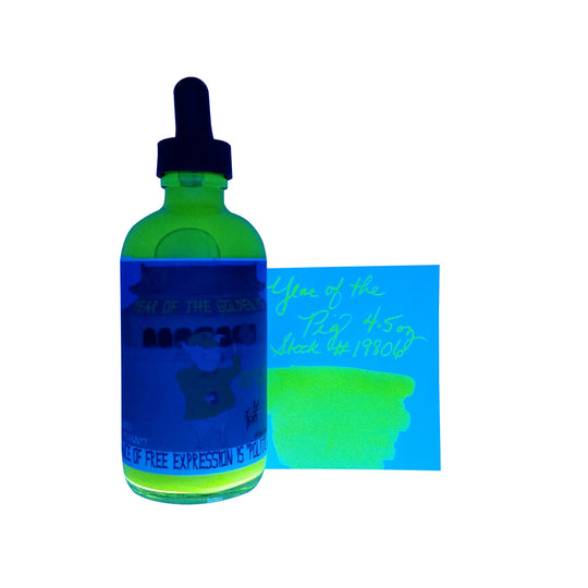 Noodler's 19806 Year of the Pig Highlighter Ink Bottle, Fluorescent Yellow - 133ml