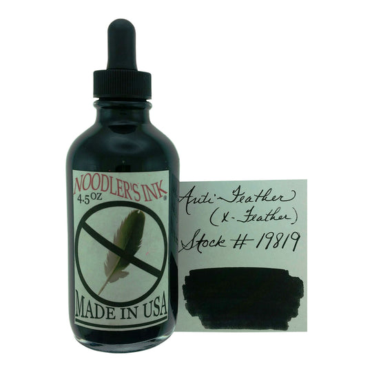 Noodler's 19819 X Feather Black Ink Bottle with Free Fountain Pen, Black - 133ml