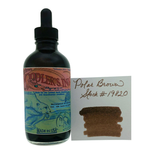 Noodler's 19820 Polar Brown Ink Bottle with Free Fountain Pen, Brown - 133ml