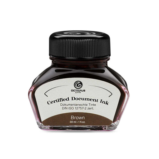 Octopus Certified Document Ink Bottle, Brown - 30ml