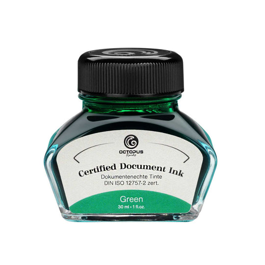 Octopus Certified Document Ink Bottle, Green - 30ml