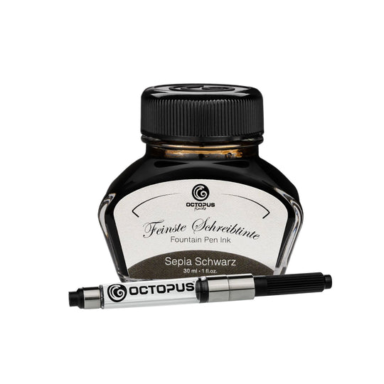 Octopus Classic Sepia Schwarz Ink Bottle, Brown Black - 30ml