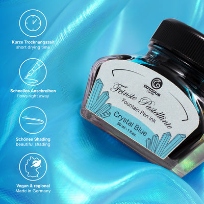 Octopus Pastel Crystal Blue Ink Bottle - 30ml 2