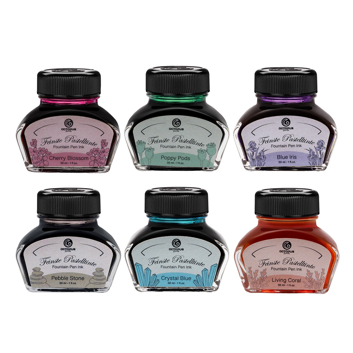 Octopus Pastel Pebble Stone Ink Bottle - 30ml – Makoba
