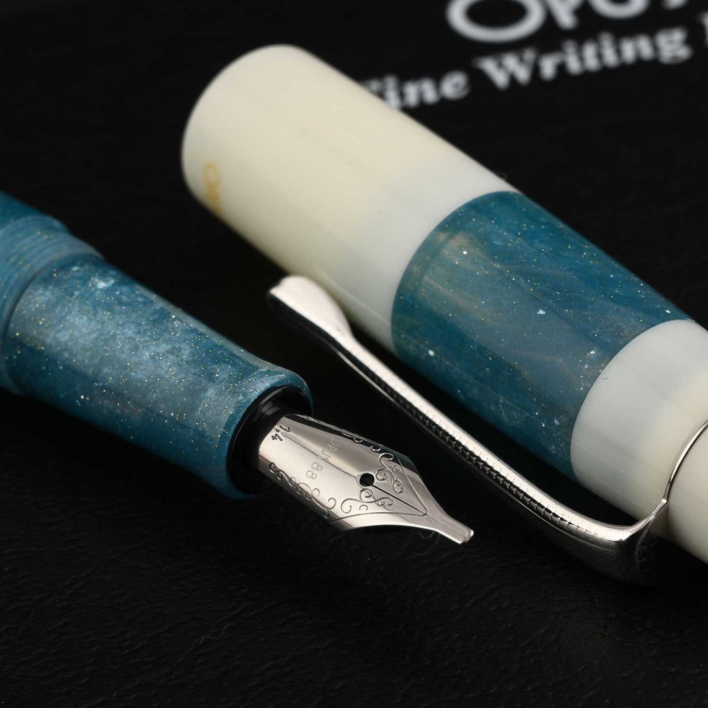 Opus 88 Koloro Fountain Pen - White & Blue 9
