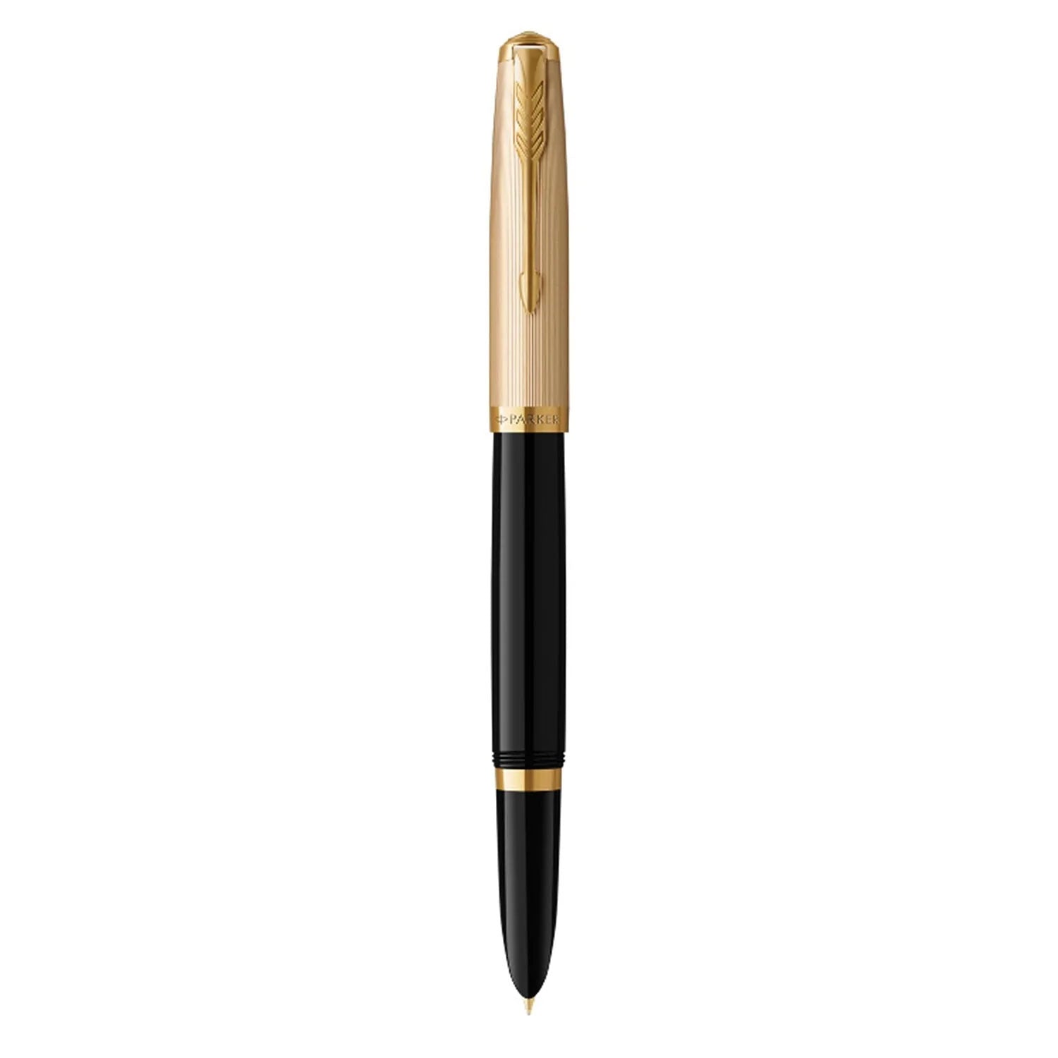 Parker 51 Deluxe Black GT Fountain Pen 18K Gold Plated Nib - Image 3