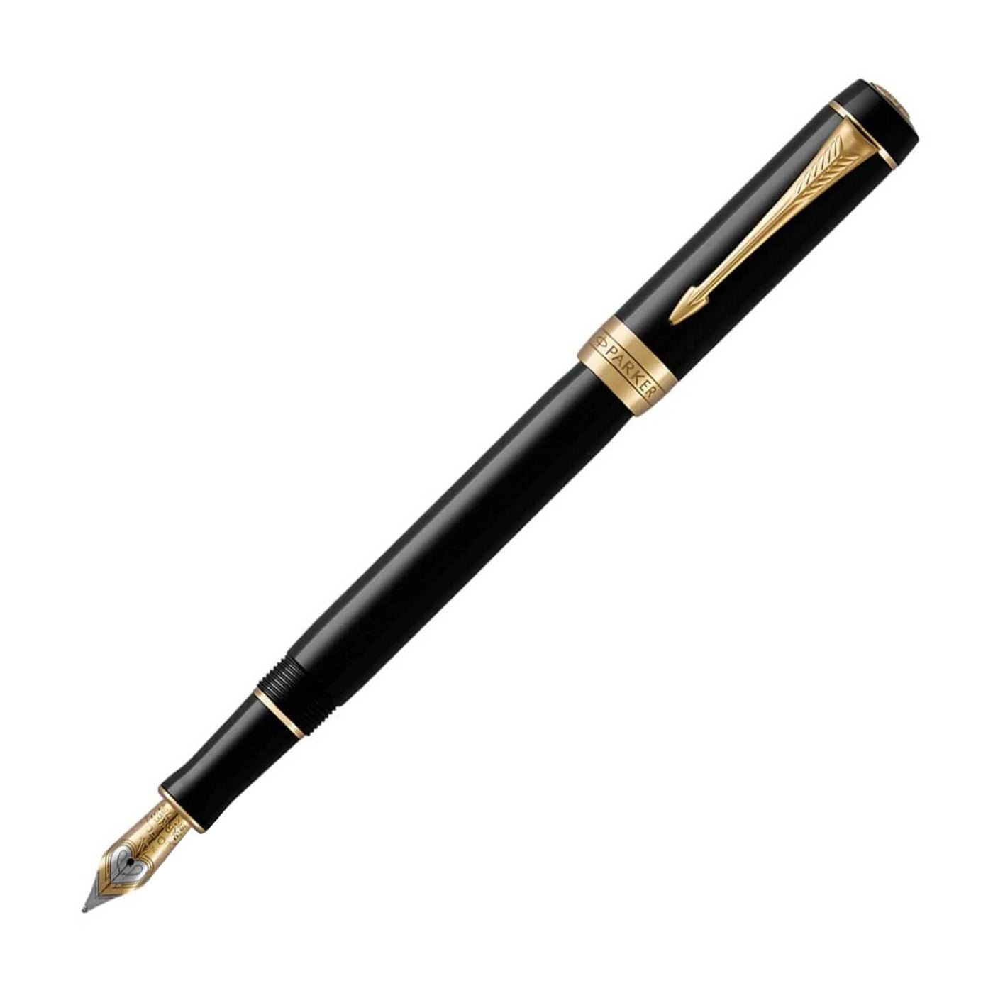 Parker Duofold Centennial Fountain Pen, Black - 18K Gold Nib 1