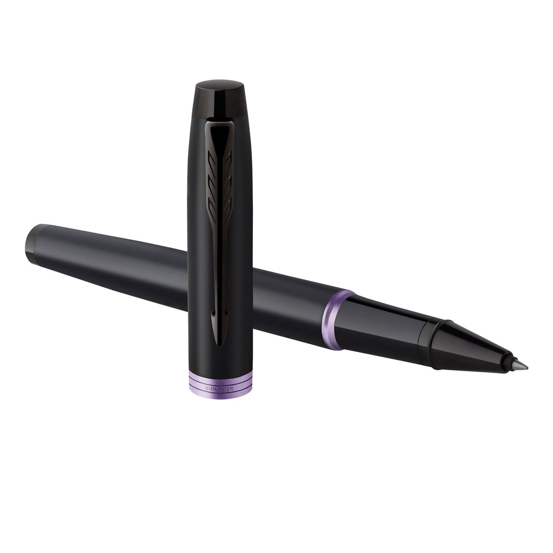 Parker IM Vibrant Rings Amethyst Purple Black BT RollerBall Pen