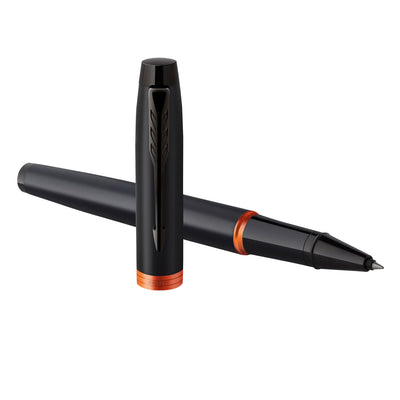 Parker IM Vibrant Rings Roller Ball Pen - Flame Orange Black BT