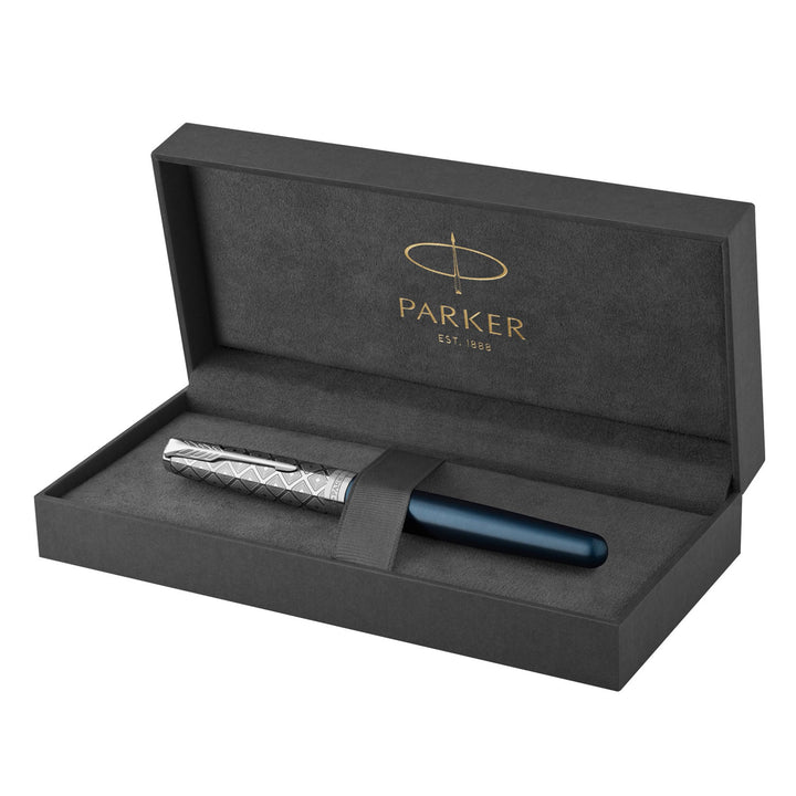 Parker Sonnet Premium Metal & Blue CT Fountain Pen |Buy Online