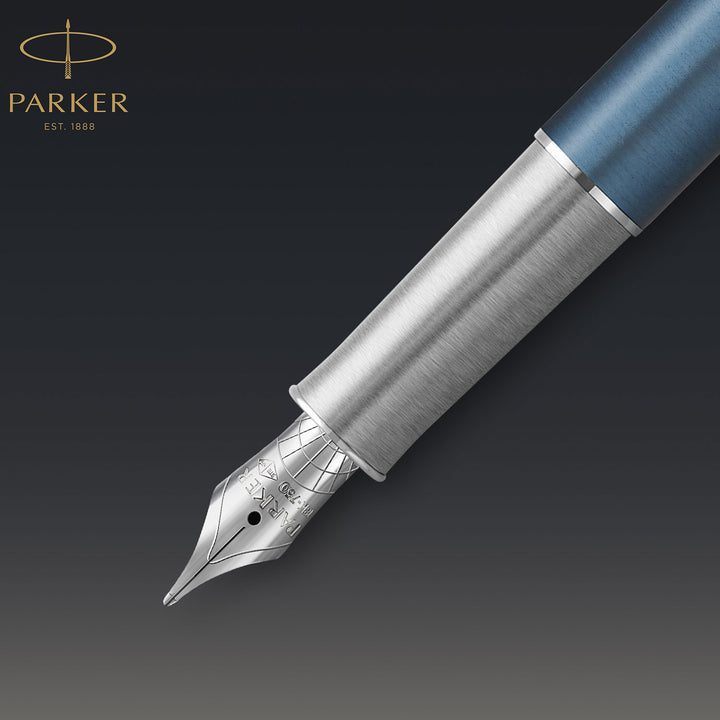 Parker Sonnet Premium Metal & Blue CT Fountain Pen |Buy Online