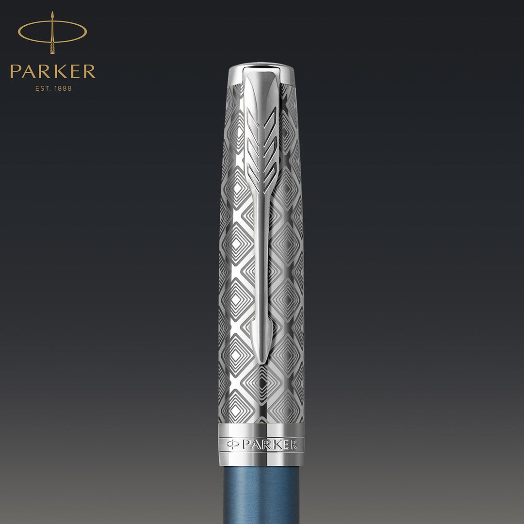 Parker Sonnet Premium Metal Blue CT Fountain Pen |Buy Online