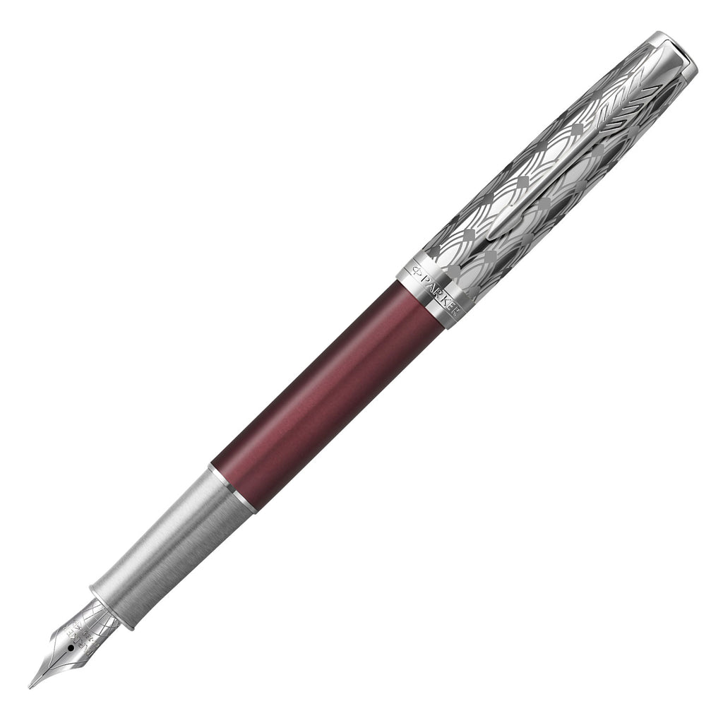 Parker Sonnet Premium Fountain Pen - Metal & Red CT