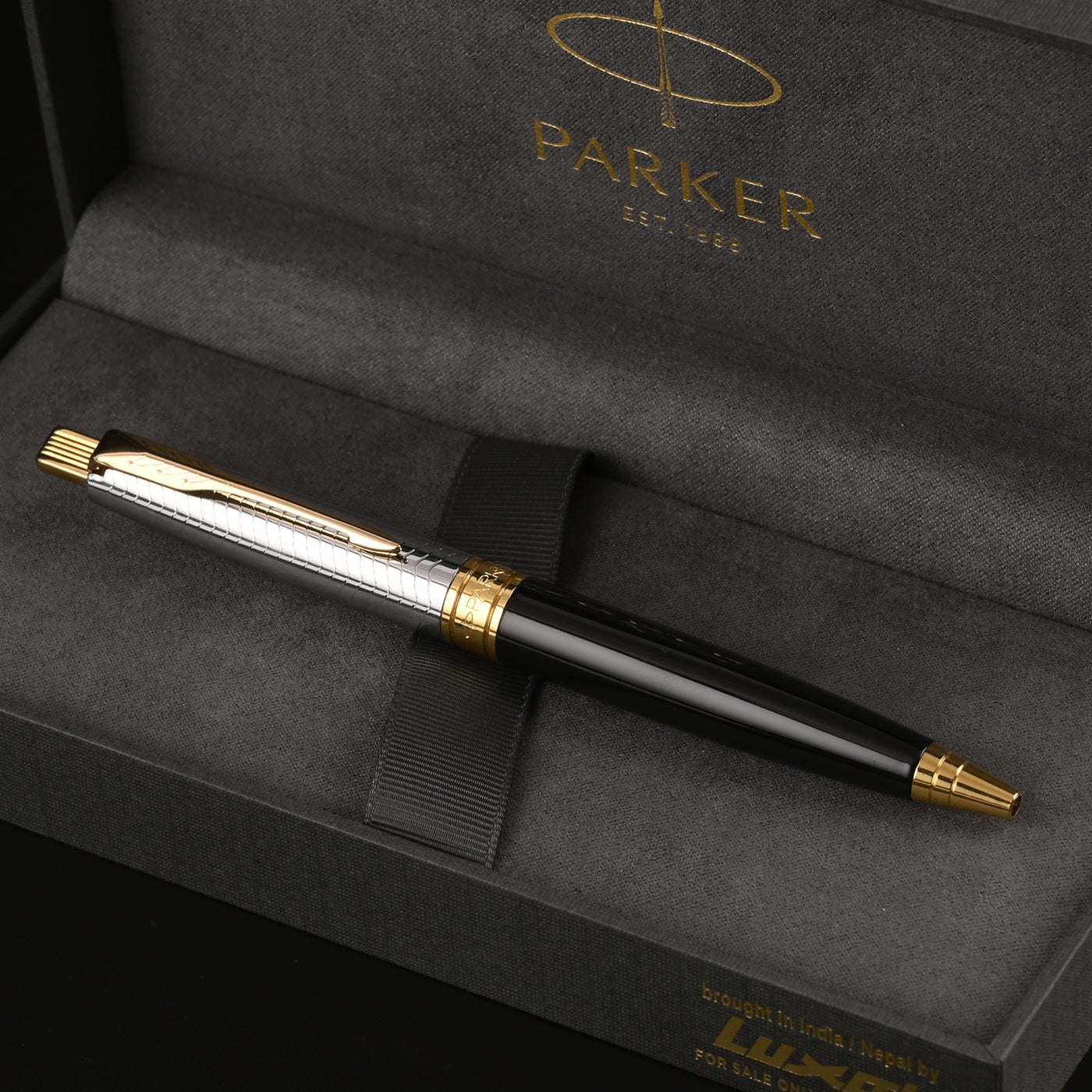 Parker Aster Ball Pen - Contemporary Black & Chrome GT 10
