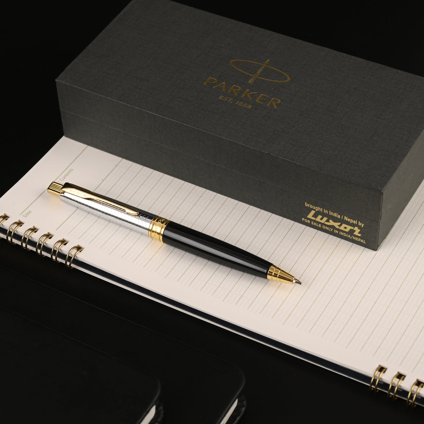 Parker Aster Ball Pen - Contemporary Black & Chrome GT 6