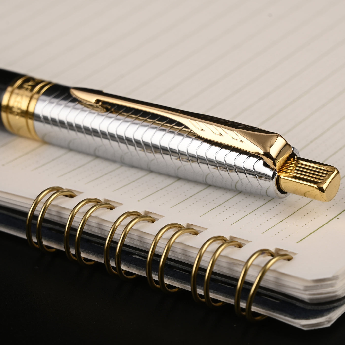 Parker Aster Ball Pen - Contemporary Black & Chrome GT 9